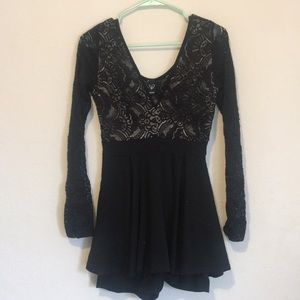 Black lace romper